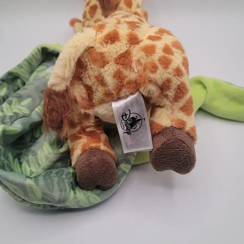 Disney Parks Baby Giraffe Plush with Leaf Swaddle Blanket Lovey Safari...